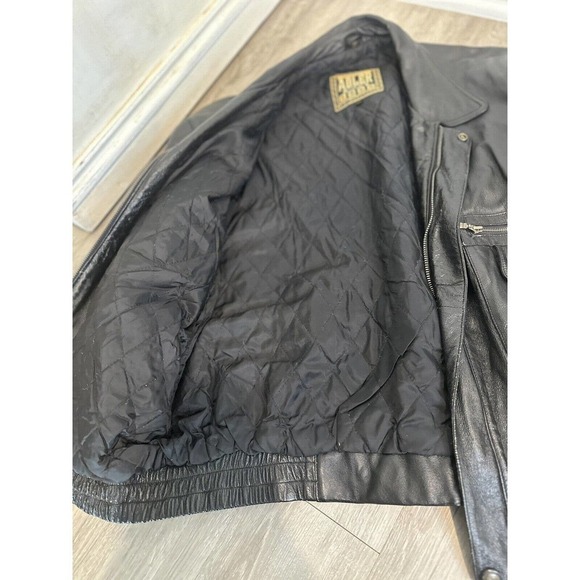 Vintage Men’s Authentic Adler XXL Bomber Leather Black Bomber Coat - Picture 5 of 9